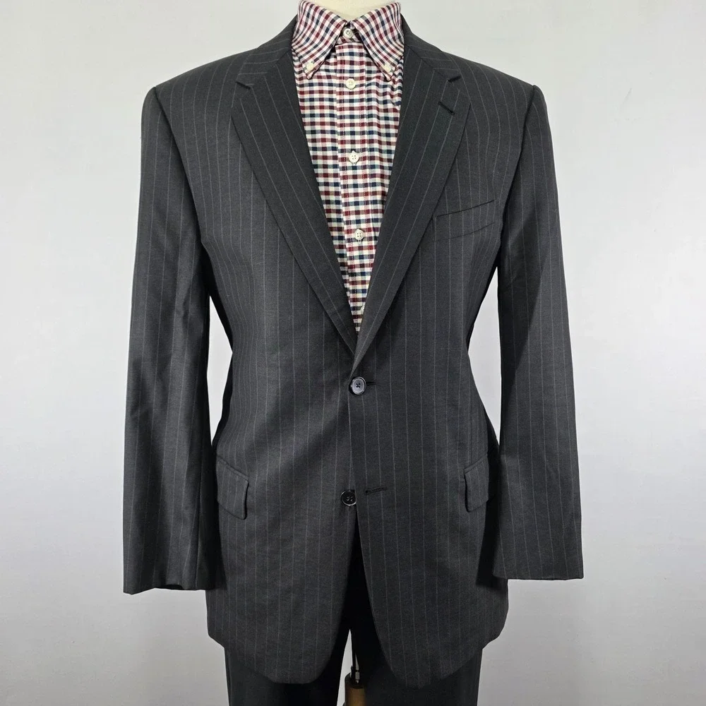 Joseph Abboud Men's Sport Coat Blazer Two Button‎ Charcoal Striped Wool Size 42R